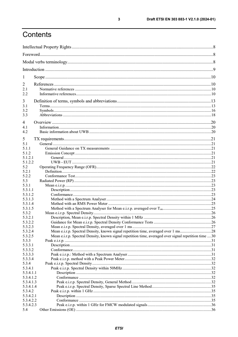 ETSI EN 303 883-1 V2.1.0 (2024-01) - Short Range Devices (SRD) and Ultra Wide Band (UWB); Part 1: Measurement techniques for transmitter requirements