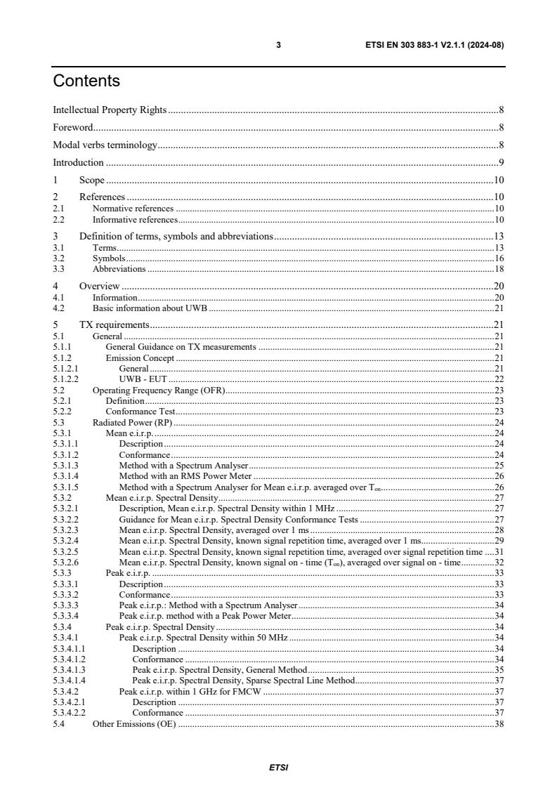 ETSI EN 303 883-1 V2.1.1 (2024-08) - Short Range Devices (SRD) and Ultra Wide Band (UWB); Part 1: Measurement techniques for transmitter requirements