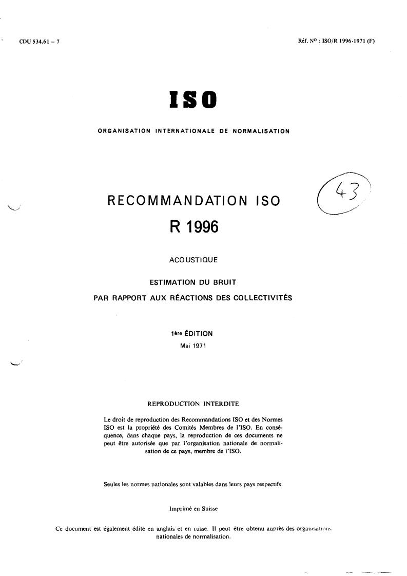 ISO/R 1996:1971 - Withdrawal of ISO/R 1996-1971
Released:5/1/1971