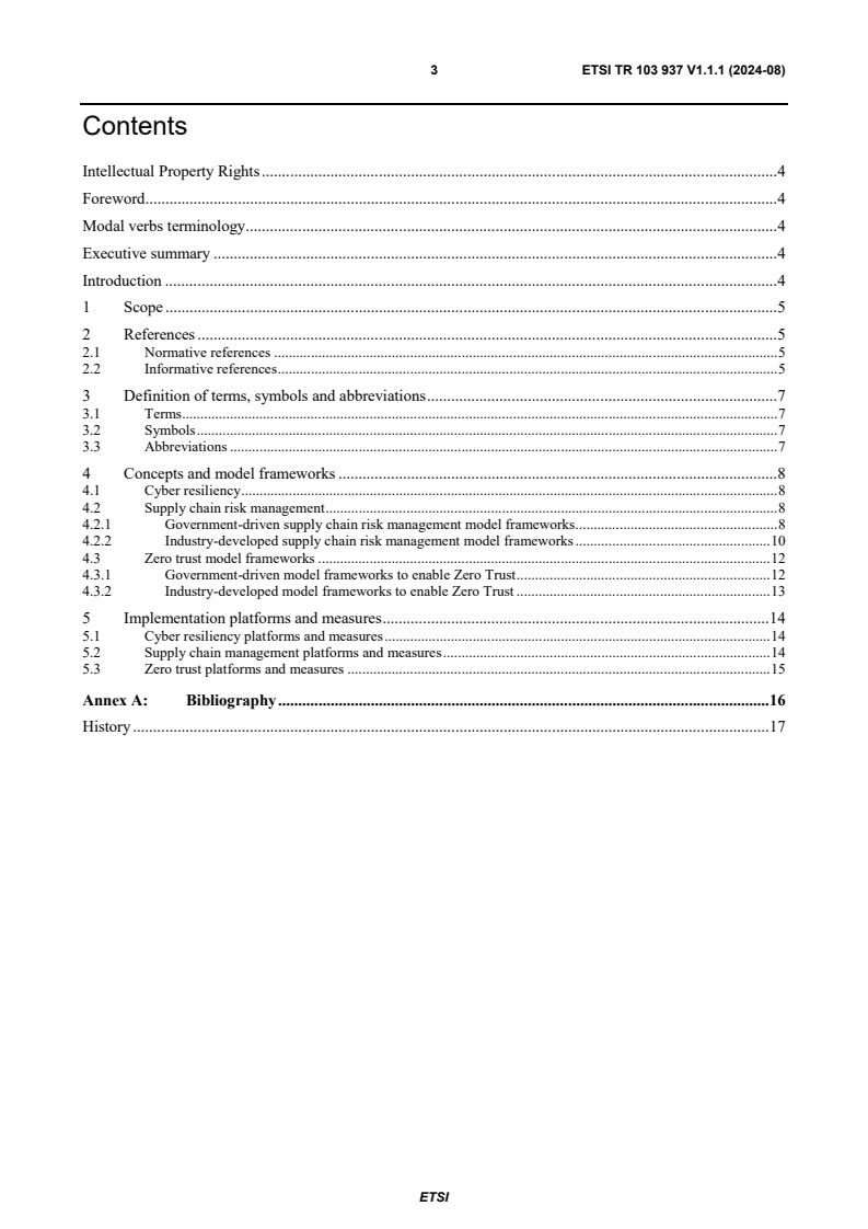 ETSI TR 103 937 V1.1.1 (2024-08) - Cyber Security (CYBER); Cyber Resiliency and Supply Chain Management