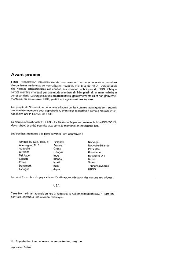 ISO 1996-1:1982 ISO 1996-1:1982 - Acoustique -- Caractérisation et mesurage du bruit de l'environnement - Page 2 preview