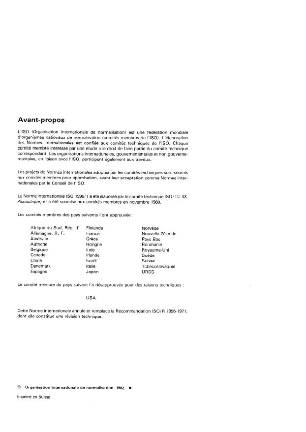 ISO 1996-1:1982 ISO 1996-1:1982 - Acoustique -- Caractérisation et mesurage du bruit de l'environnement - Page 2 preview