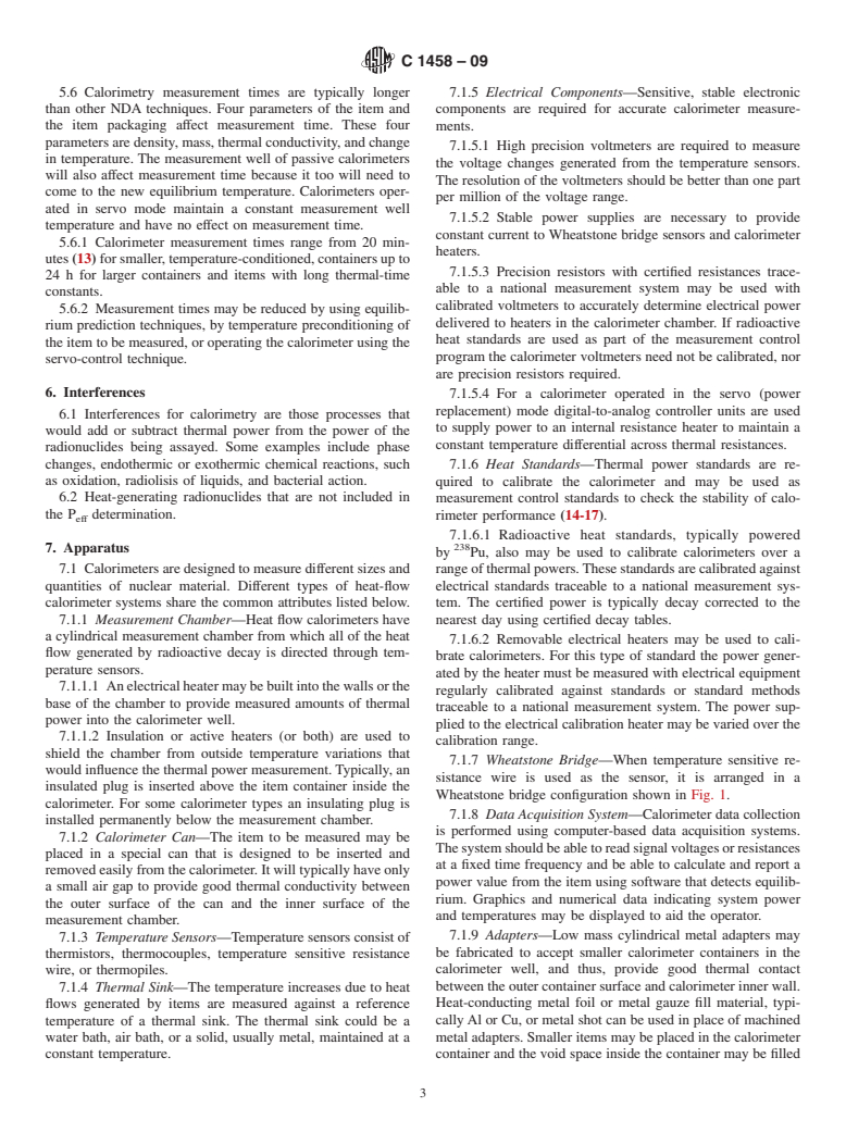 ASTM C1458-09 - Standard Test Method for Nondestructive Assay of Plutonium, Tritium and <sup>241</sup>Am by Calorimetric Assay