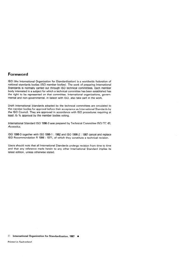 ISO 1996-3:1987 ISO 1996-3:1987 - Acoustics -- Description and measurement of environmental noise - Page 2 preview