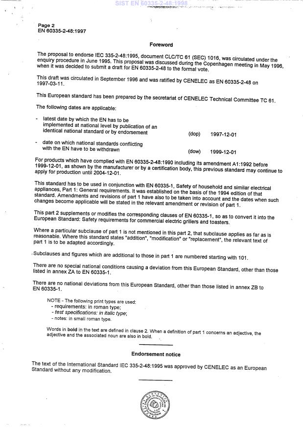 EN 60335-2-48:1997 EN 60335-2-48:1998 - Page 4 preview