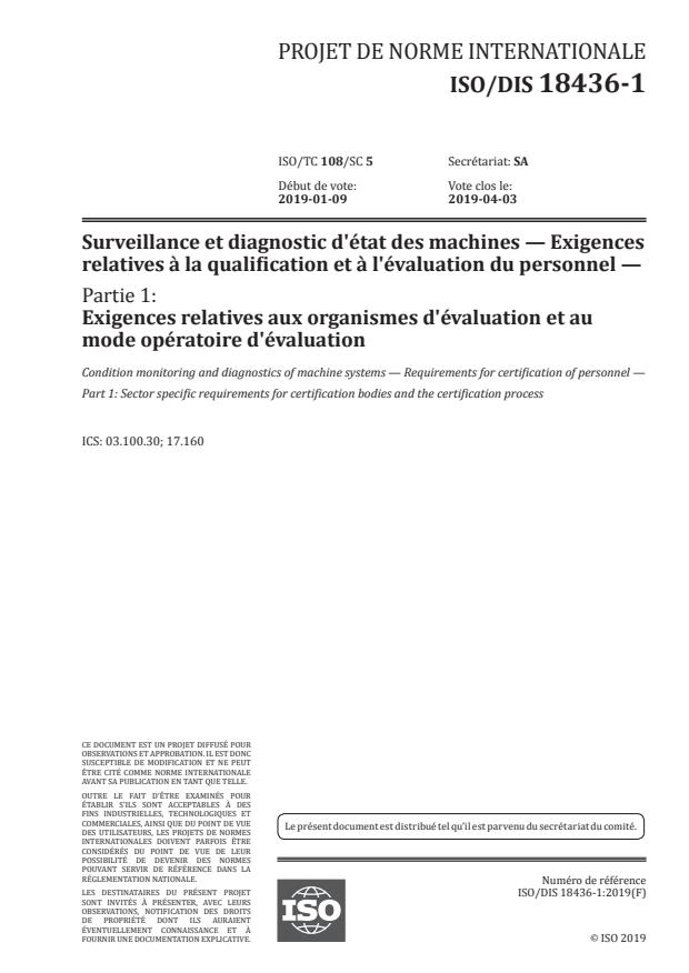 ISO/DIS 18436-1