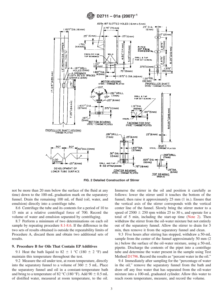 ASTM D2711-01a(2007)e1 - Standard Test Method for Demulsibility Characteristics of Lubricating Oils