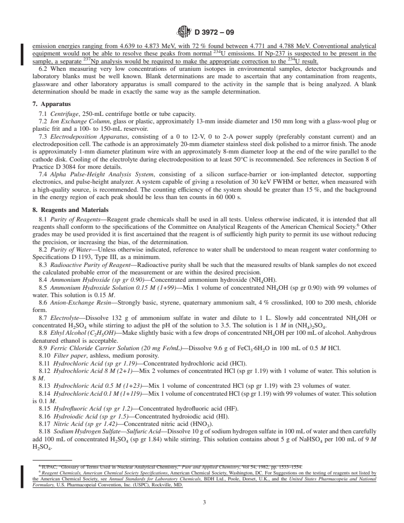 REDLINE ASTM D3972-09 - Standard Test Method for Isotopic Uranium in Water by Radiochemistry