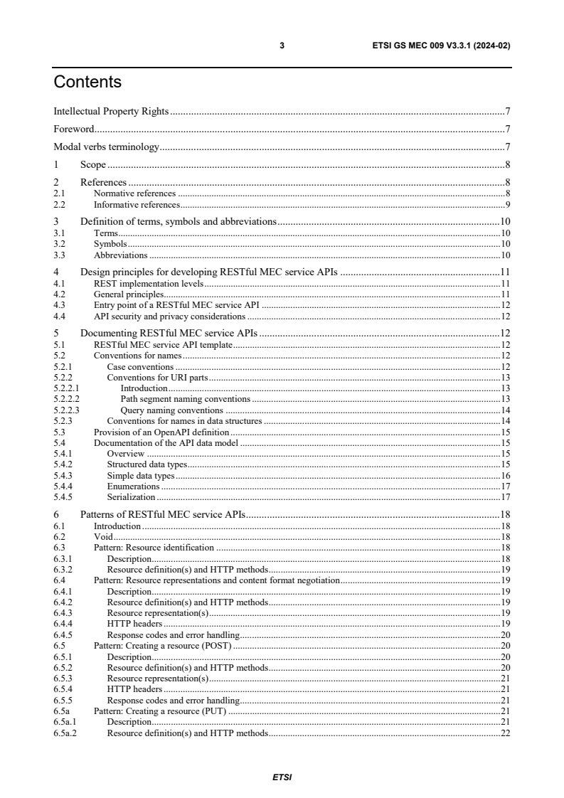 ETSI GS MEC 009 V3.3.1 (2024-02) - Multi-access Edge Computing (MEC); General principles, patterns and common aspects of MEC Service APIs