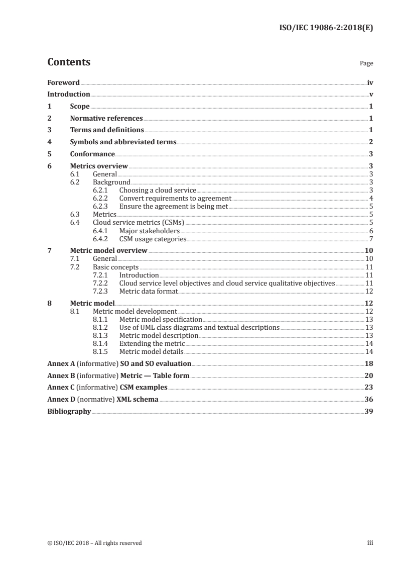 ISO/IEC 19086-2:2018 - Cloud computing — Service level agreement (SLA) framework — Part 2: Metric model
Released:12/12/2018