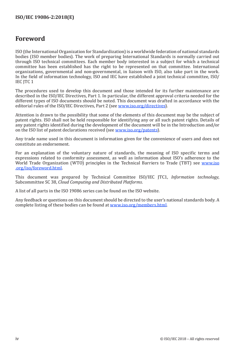 ISO/IEC 19086-2:2018 ISO/IEC 19086-2:2018 - Cloud computing — Service level agreement (SLA) framework — Part 2: Metric model
Released:12/12/2018 - Page 4 preview