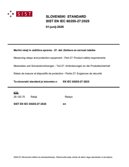 EN IEC 60255-27:2025 EN IEC 60255-27:2025 - Page 1 preview