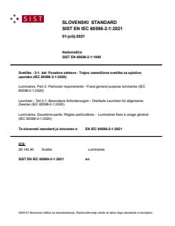 SIST EN IEC 60598-2-1:2021 - Page 1 preview