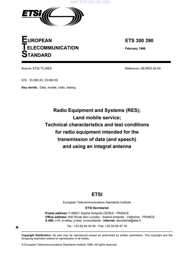 ETS 300 390:1998