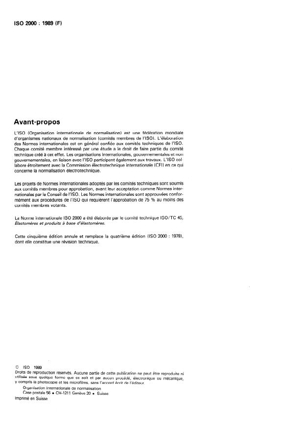 ISO 2000:1989 ISO 2000:1989 - Caoutchouc naturel brut -- Spécifications - Page 2 preview