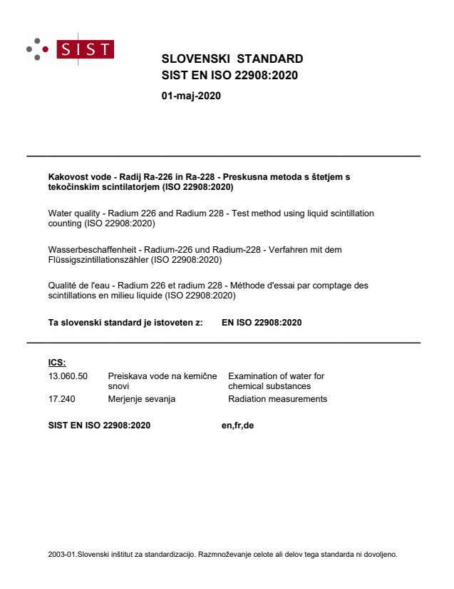 EN ISO 22908:2020 - BARVE