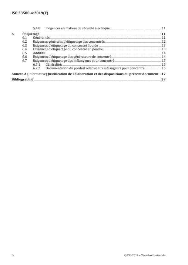 ISO 23500-4:2019 ISO 23500-4:2019 - Préparation et management de la qualité des liquides d'hémodialyse et de thérapies annexes - Page 4 preview