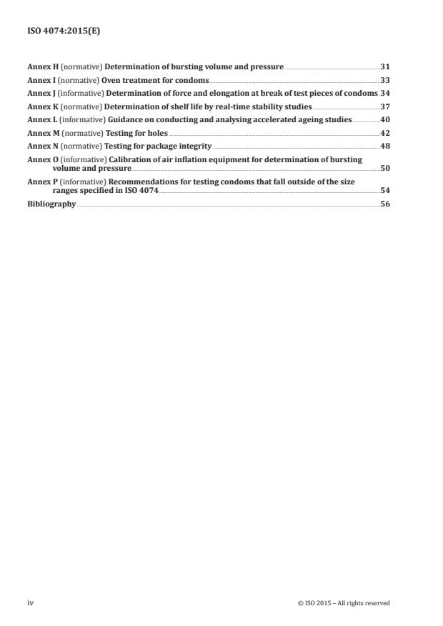 ISO 4074:2015 ISO 4074:2015 - Natural rubber latex male condoms -- Requirements and test methods - Page 4 preview