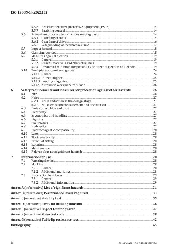 ISO 19085-14:2021 ISO 19085-14:2021 - Woodworking machines -- Safety - Page 4 preview