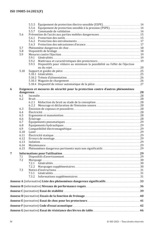 ISO 19085-14:2021 ISO 19085-14:2021 - Machines à bois -- Sécurité - Page 4 preview