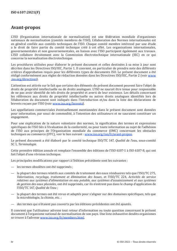 ISO 6107:2021 ISO 6107:2021 - Qualité de l'eau -- Vocabulaire - Page 4 preview
