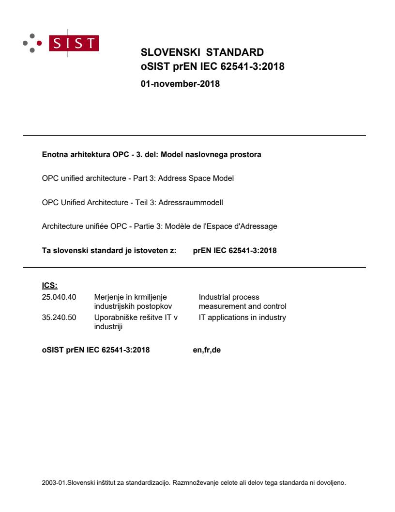 prEN IEC 62541-3:2018 - BARVE