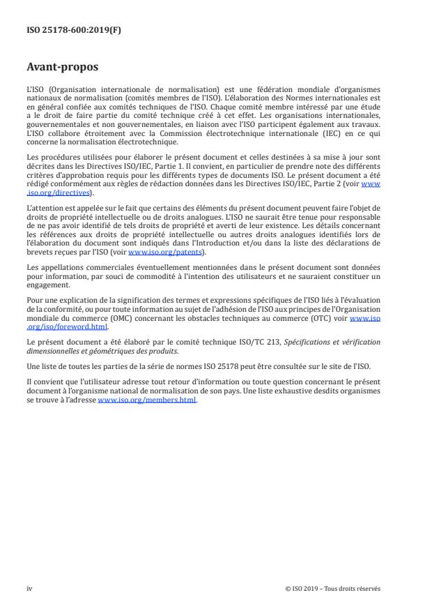 ISO 25178-600:2019 ISO 25178-600:2019 - Spécification géométrique des produits (GPS) -- État de surface: Surfacique - Page 4 preview