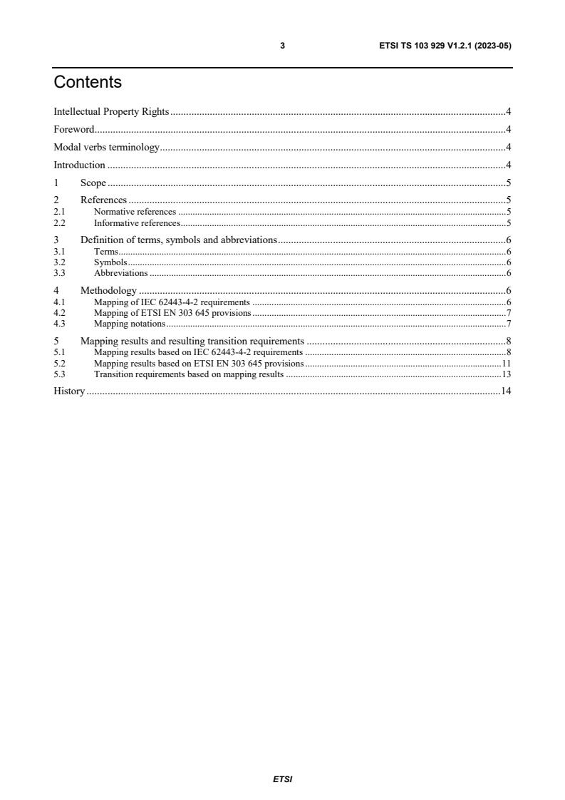 ETSI TS 103 929 V1.2.1 (2023-05) - Cyber Security (CYBER); Mapping of specific requirements of standardisation request for RED articles 3(3)(d), 3(3)(e) and 3(3)(f) to IEC 62443-4-2 requirements and to ETSI EN 303 645 provisions