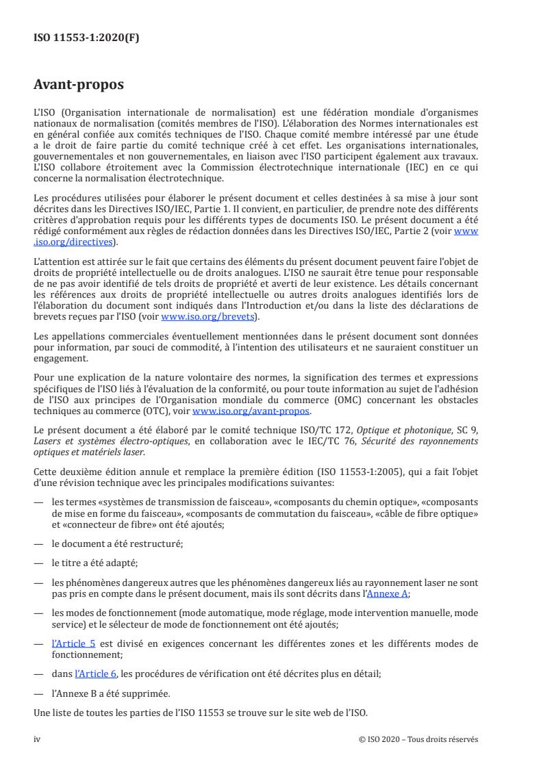 ISO 11553-1:2020 ISO 11553-1:2020 - Sécurité des machines -- Machines a laser - Page 4 preview