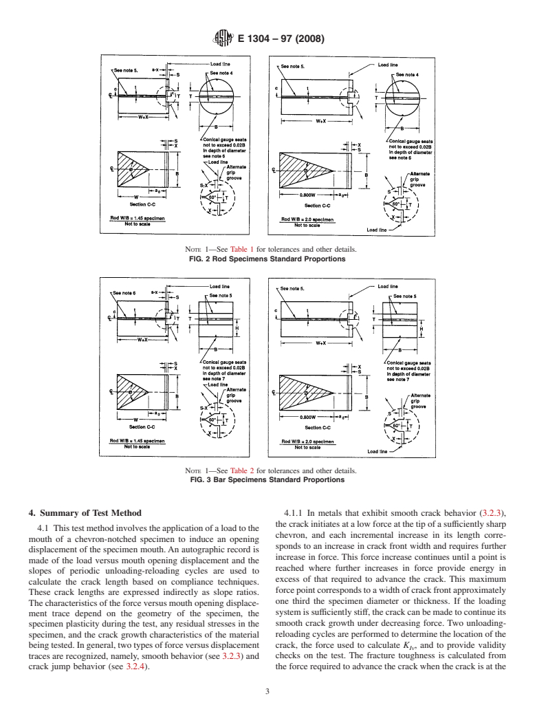 ASTM E1304-97(2008) - Standard Test Method for Plane-Strain (Chevron-Notch) Fracture Toughness of Metallic Materials