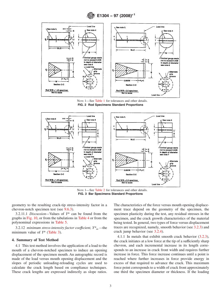 ASTM E1304-97(2008)e1 - Standard Test Method for Plane-Strain (Chevron-Notch) Fracture Toughness of Metallic Materials