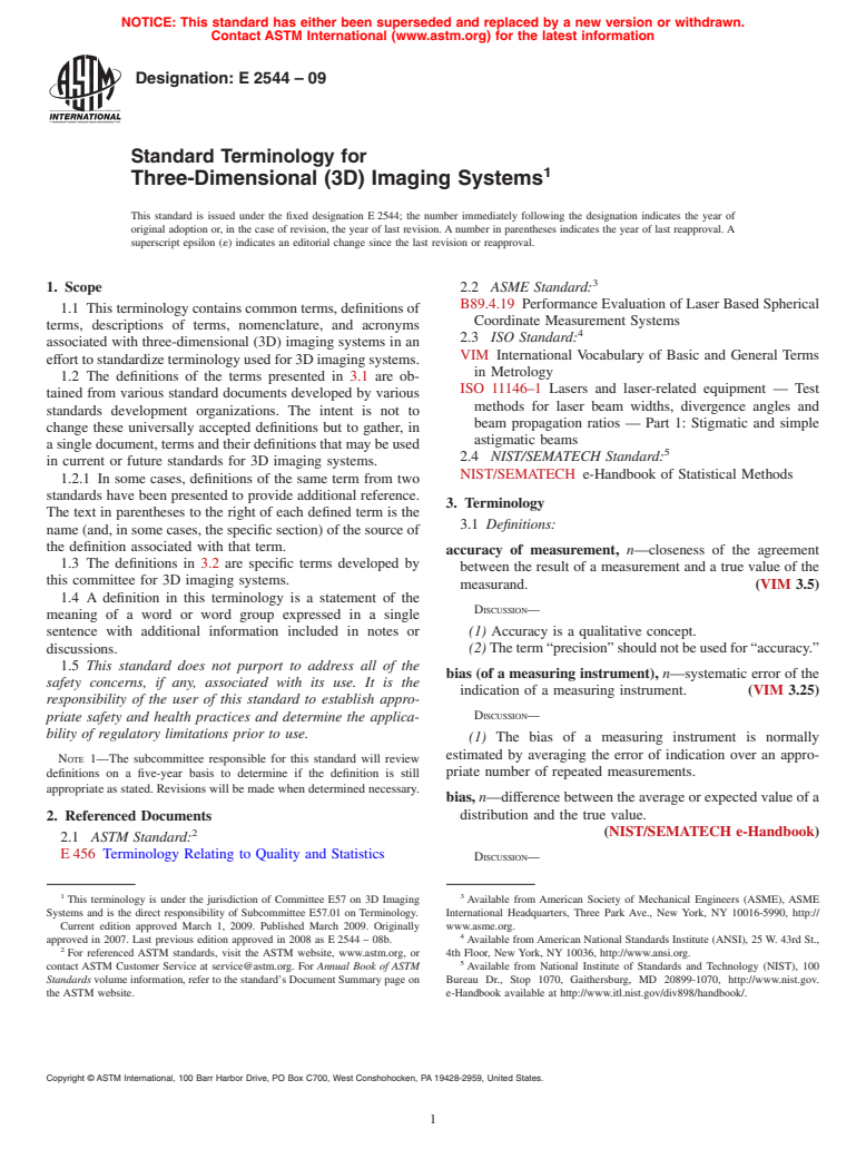 ASTM E2544-09 - Standard Terminology for Three-Dimensional (3D) Imaging Systems