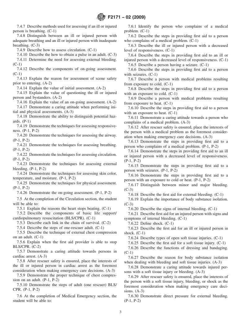 ASTM F2171-02(2009) - Standard Guide for Defining the Performance of First Aid Providers in Occupational Settings (Withdrawn 2018)