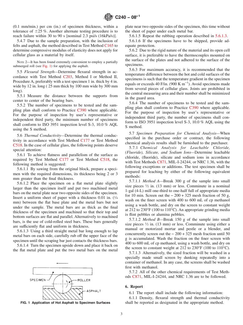 ASTM C240-08e1 - Standard Test Methods of  Testing Cellular Glass Insulation Block