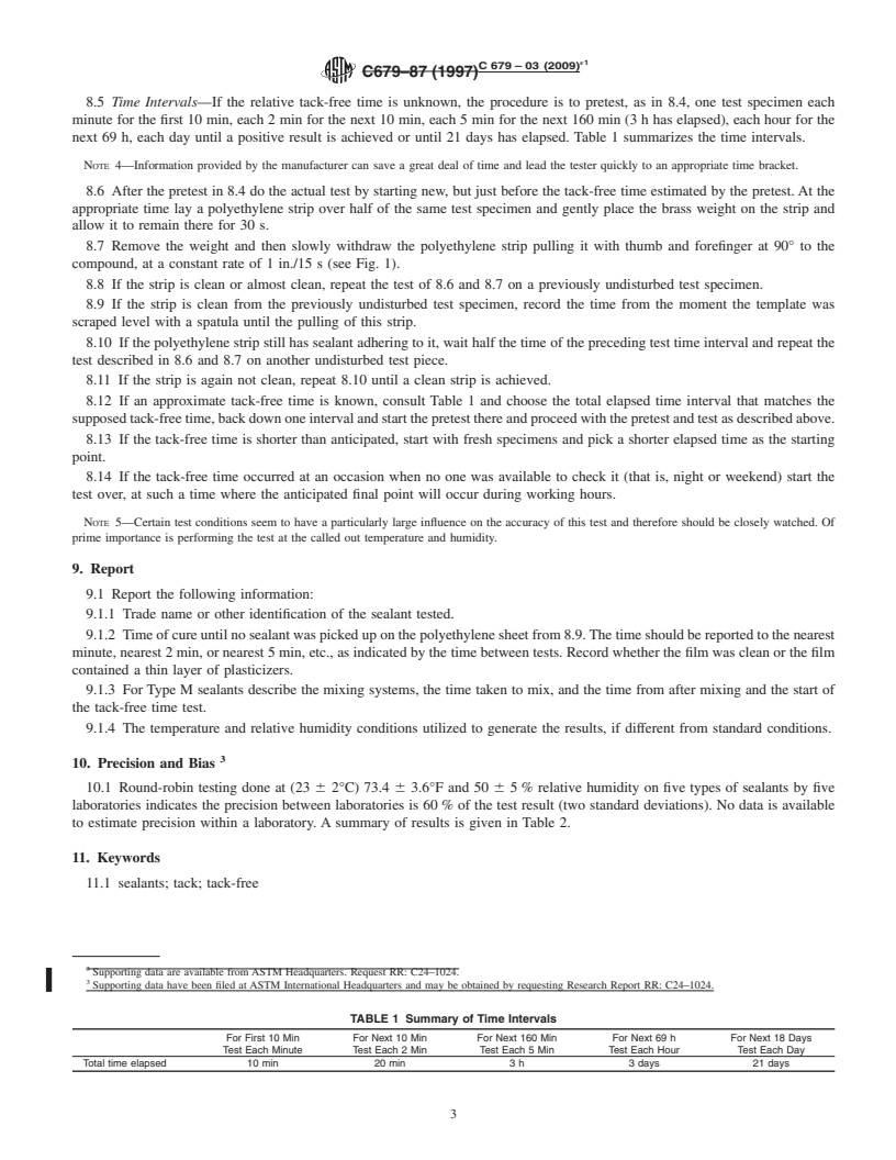 REDLINE ASTM C679-03(2009)e1 - Standard Test Method for Tack-Free Time of Elastomeric Sealants