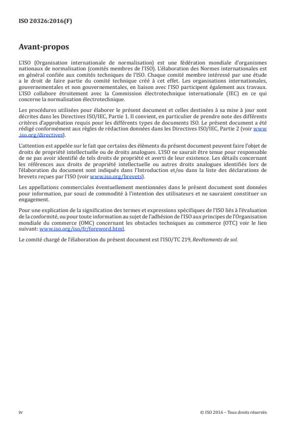 ISO 20326:2016 ISO 20326:2016 - Revetements de sol résilients -- Spécifications des panneaux de plancher/assemblages pour pose flottante - Page 4 preview
