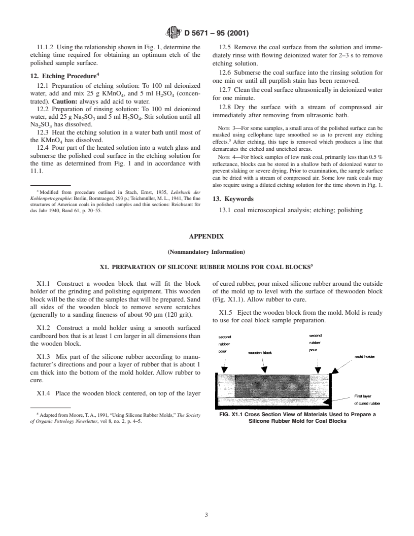 ASTM D5671-95(2001) - Standard Practice for Polishing and Etching Coal Samples for Microscopical Analysis by Reflected Light