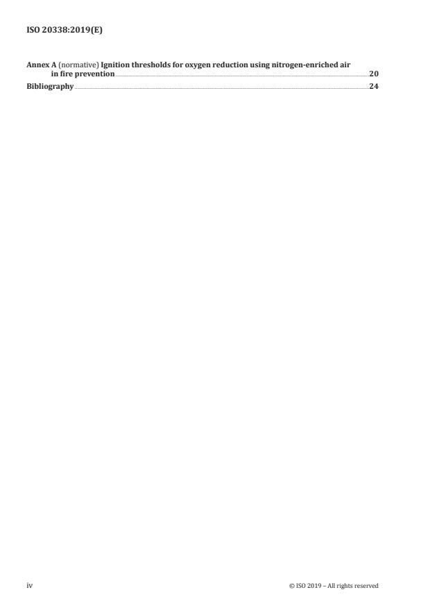 ISO 20338:2019 ISO 20338:2019 - Oxygen reduction systems for fire prevention -- Design, installation, planning and maintenance - Page 4 preview