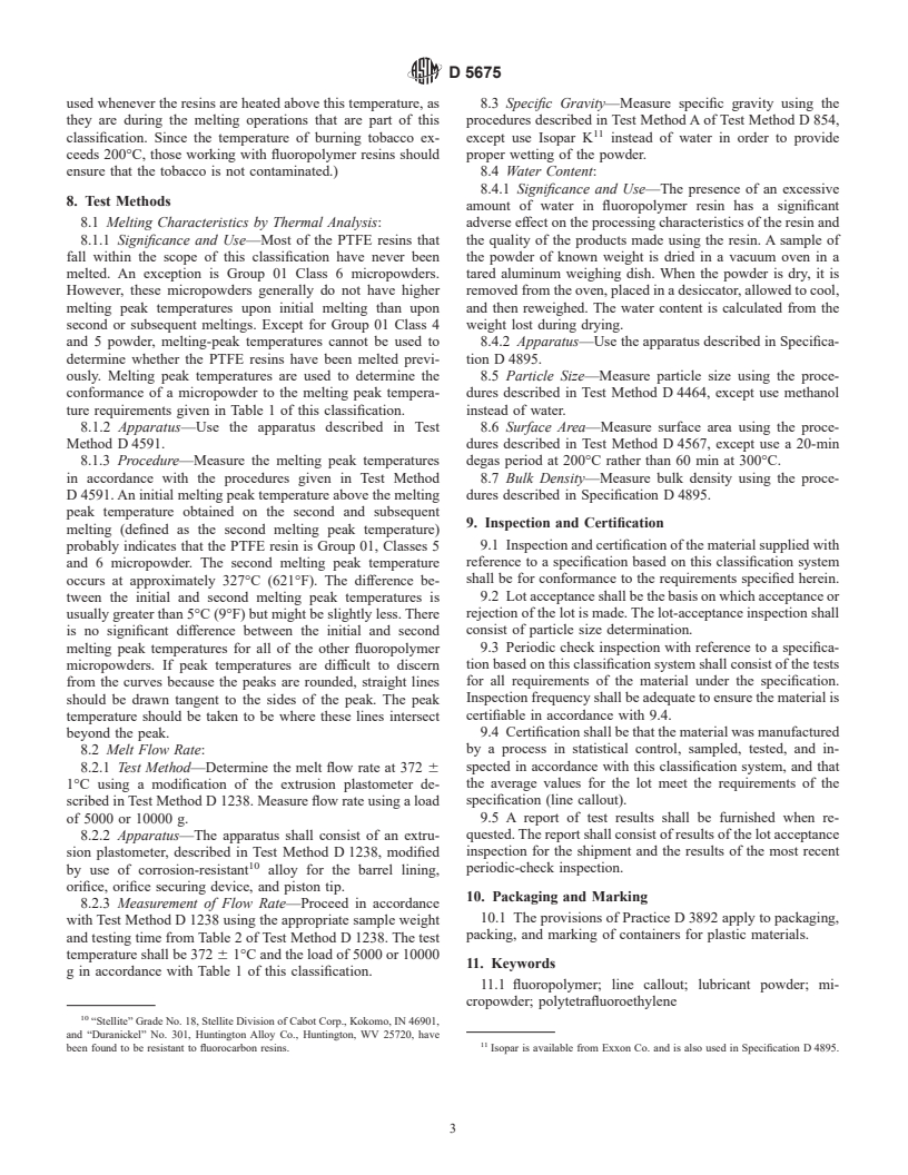 ASTM D5675-99a - Standard Specification for Fluoropolymer Micropowders