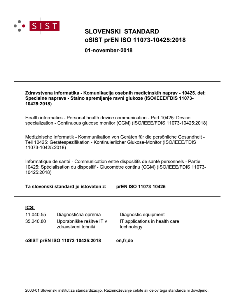 prEN ISO 11073-10425:2018