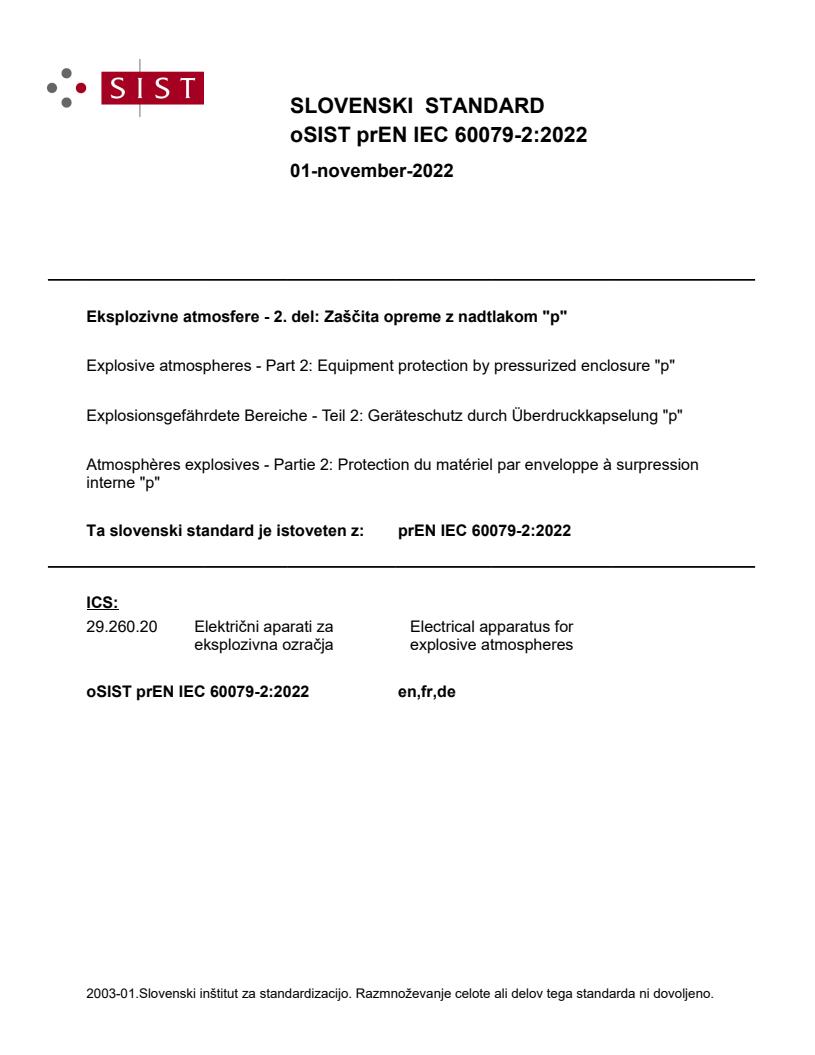 prEN IEC 60079-2:2022