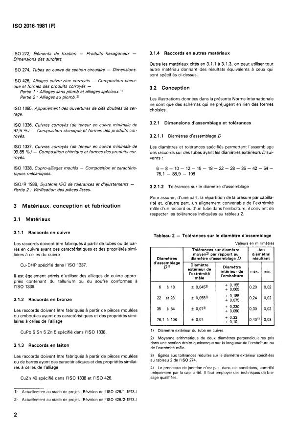 ISO 2016:1981 ISO 2016:1981 - Raccords a braser par capillarité pour tubes en cuivre -- Dimensions d'assemblage et essais - Page 4 preview