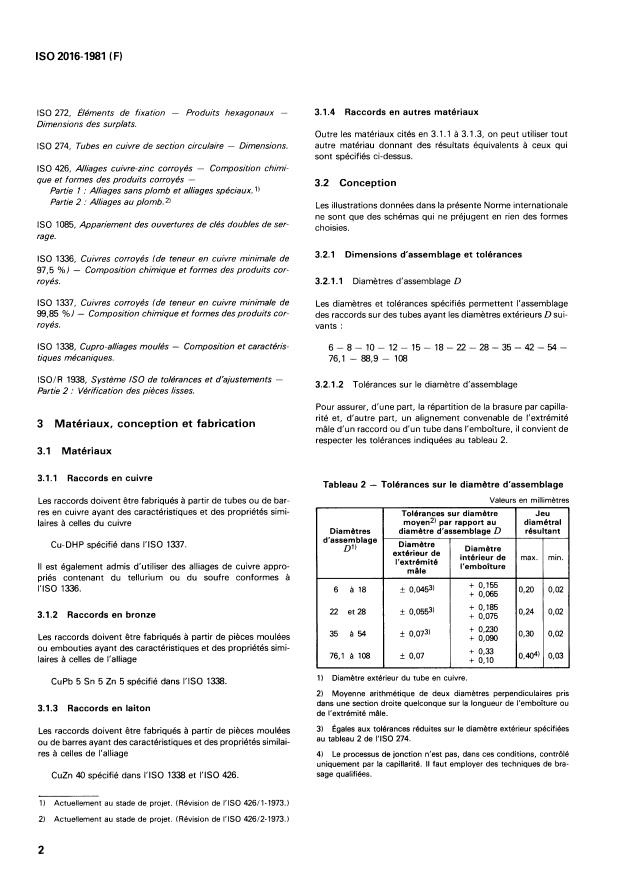 ISO 2016:1981 ISO 2016:1981 - Raccords a braser par capillarité pour tubes en cuivre -- Dimensions d'assemblage et essais - Page 4 preview