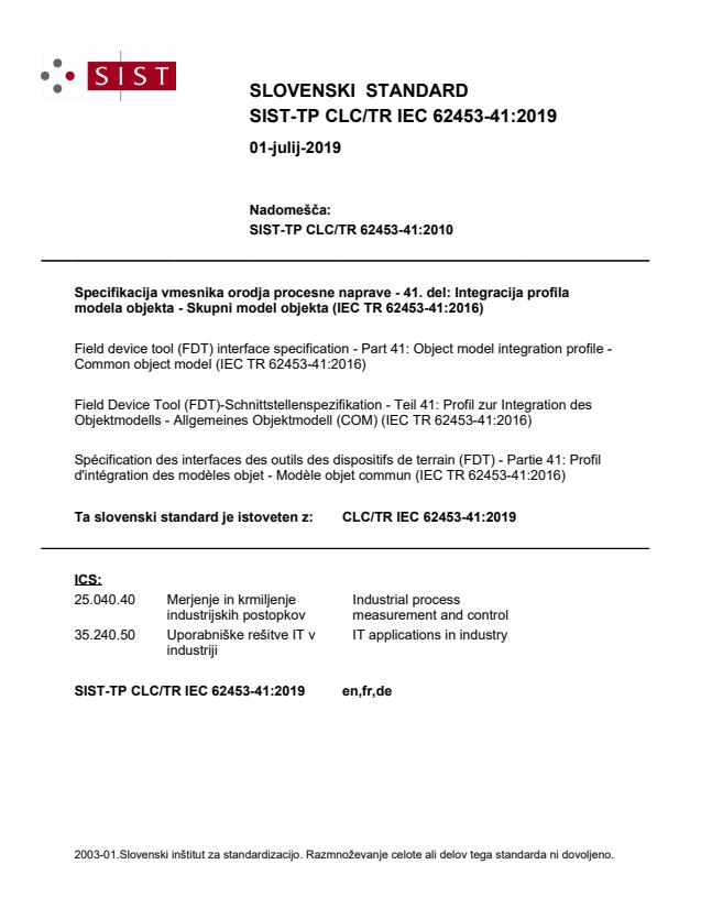 TP CLC/TR IEC 62453-41:2019 - BARVE