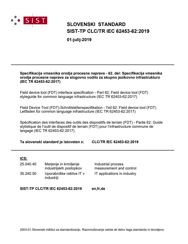 TP CLC/TR IEC 62453-62:2019 - BARVE