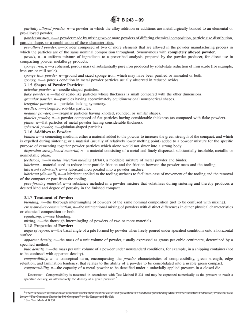 REDLINE ASTM B243-09 - Standard Terminology of  Powder Metallurgy