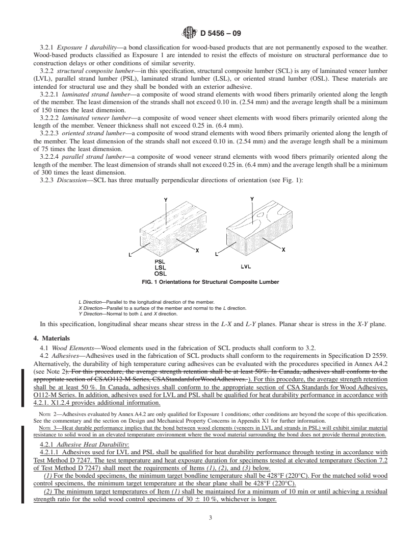 REDLINE ASTM D5456-09 - Standard Specification for Evaluation of Structural Composite Lumber Products