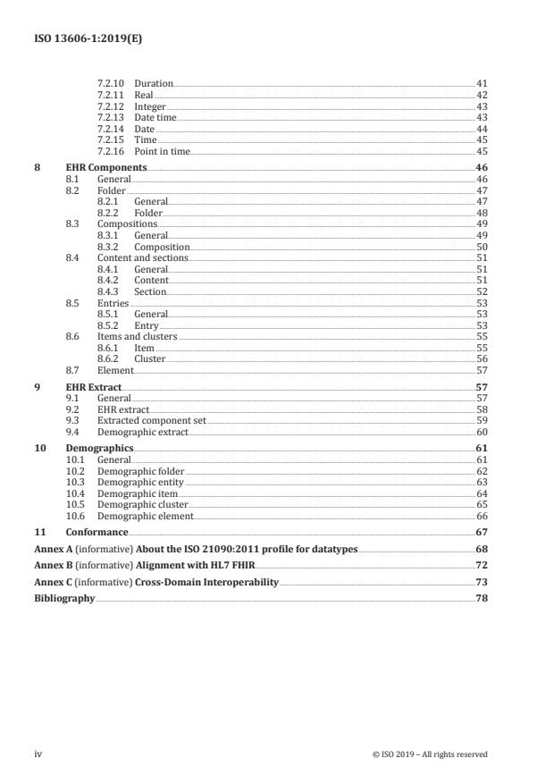 ISO 13606-1:2019 ISO 13606-1:2019 - Health informatics -- Electronic health record communication - Page 4 preview