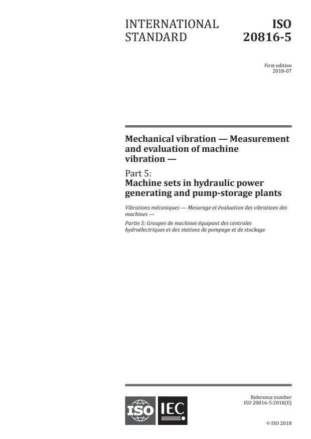 ISO 20816-5:2018 - Mechanical vibration -- Measurement and evaluation of machine vibration