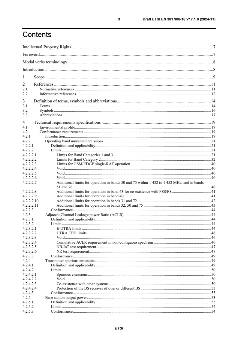 ETSI EN 301 908-18 V17.1.0 (2024-11) - IMT cellular networks; Harmonised Standard for access to radio spectrum; Part 18: NR, E-UTRA, UTRA and GSM/EDGE Multi-Standard Radio (MSR) Base Station (BS) Release 17